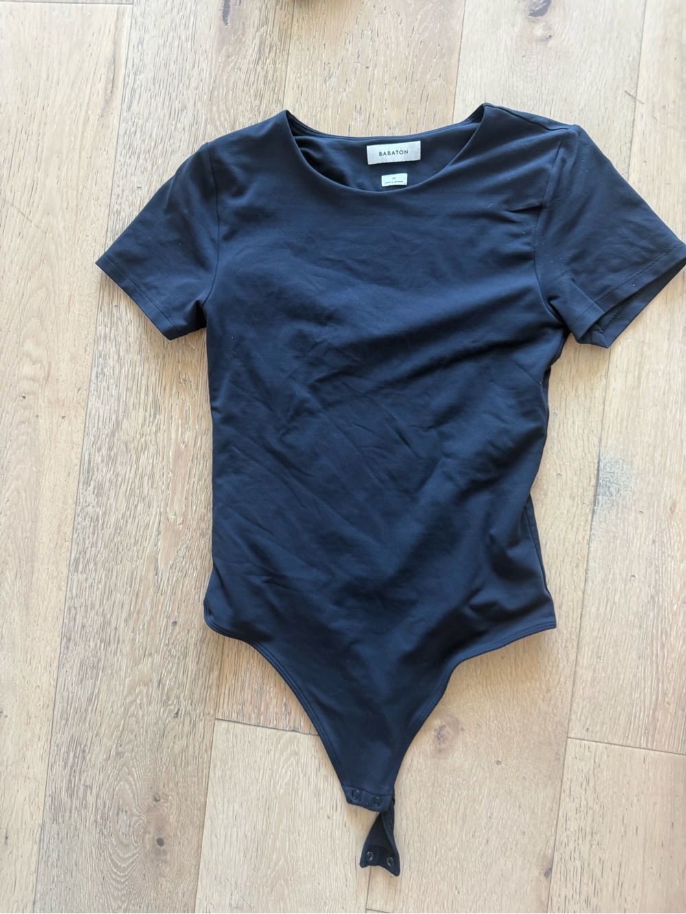 Aritzia Babaton Black Short-Sleeve Bodysuit